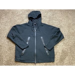 Nike Air Jordan Jumpman Jacket Large Black Mens Dri Fit Full Zip Logo Hooded